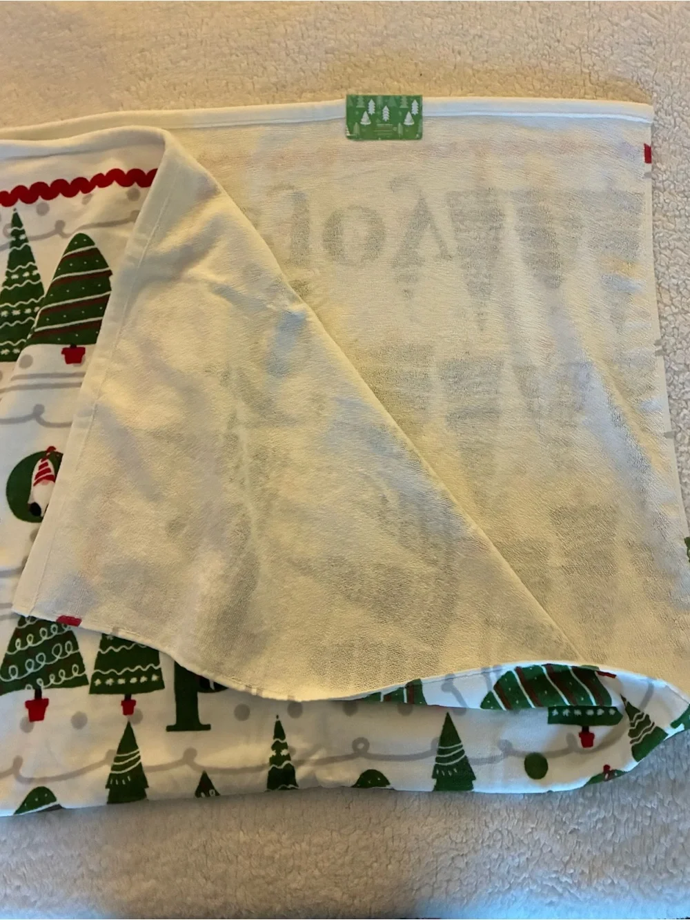 Holiday Joy Christmas Bath Towel- Green & Red
